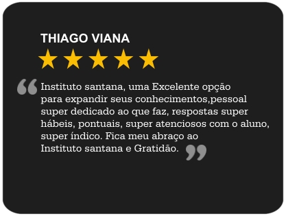 Instituto Santana, uma excelente opção para expandir seus conhecimentos, pessoal super dedicado ao que faz, respostas super hábeis, pontuais, super atenciosos com o aluno, super indico.